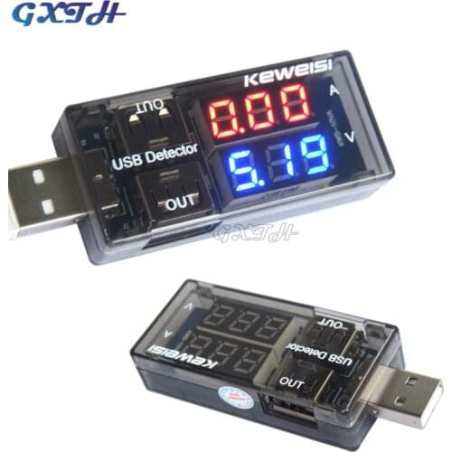 Red+Red/Red+Blue Font Dual USB Current Voltage Charging Detector Tester Battery Voltmeter Ammeter Charger Doctor