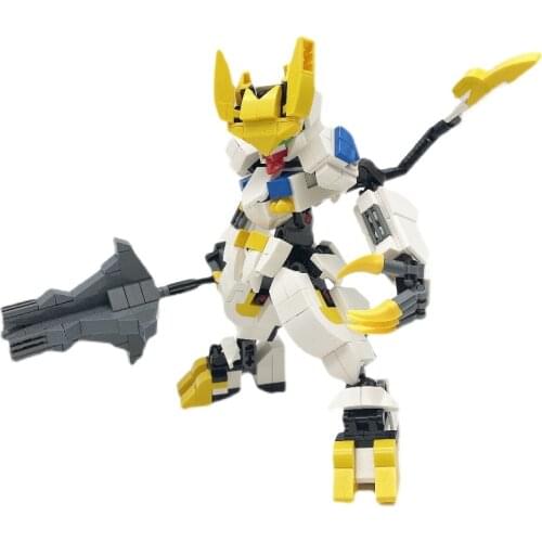 Anime Figure Building Blocks Toys For Children 20cm GUNDAM Action Figure Model Barbatos Assembling Bricks Cartoon Robots Doll