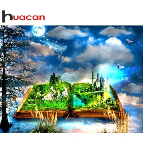 Huacan Diamond Painting Full Square/round Castle Diamond Embroidery Mosaic Sale Landscape Decor For Home