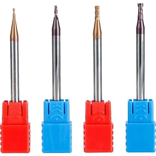 HUHAO 1PC 4mm 6mm 2 Flutes Spiral TiAIN Coating End Mill CNC Milling Cutter HRC55 router bit for Aluminum CNC milling machine