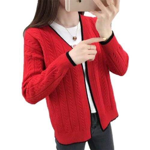 Womens Autumn Cardigan 2020 Spring Winter New Knit Femme Loose Sweater Coat Cute Cartoon Ladies Sweet Sweater