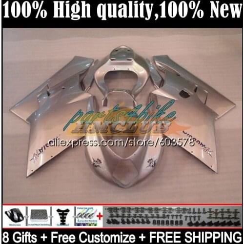 Body For MV Agusta F4 R312 750S 1000 R 750 1000CC Kit 51CL.33 1000R 312 1078 1+1 2005 2006 MA MV F4 05 06 Fairings gloss silver