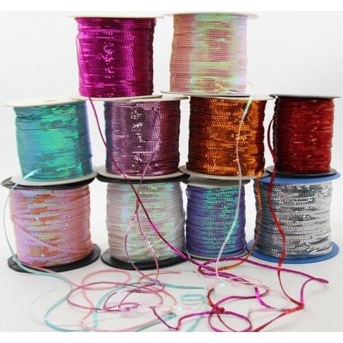 10Yards 3MM Sequins Trim Garment Sewing Paillettes Ribbon Flake Clothing String Spangle Crafts DIY Decoration Handmade Materials