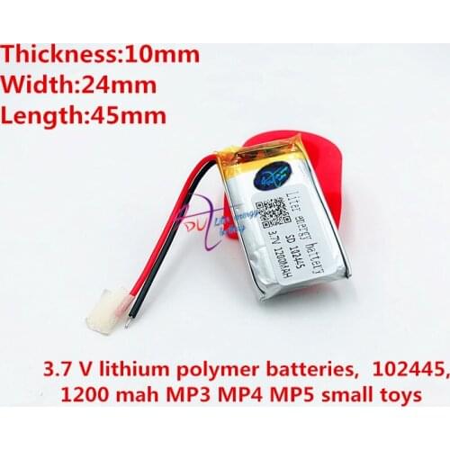 Li-po best battery brand Size 102445 3.7V 1200mah Lithium polymer Battery with Protection Board For GPS Digital Products
