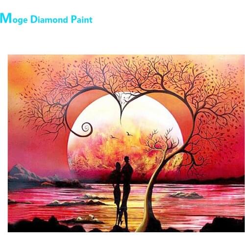 Lover Under the Love Tree Diamond Painting Round Full Drill Scenic Portrait Nouveaute DIY Mosaic Embroidery 5D Cross Stitch