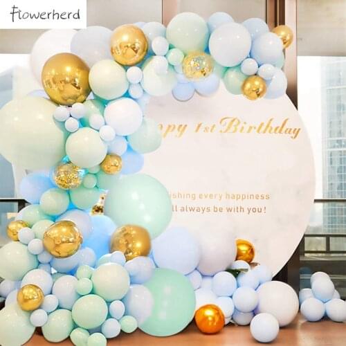 Macaron Green Blue Balloon Garland Arch Kit 126 Pack Confetti Latex Balloons Birthday Wedding Party Decoration Baby Shower