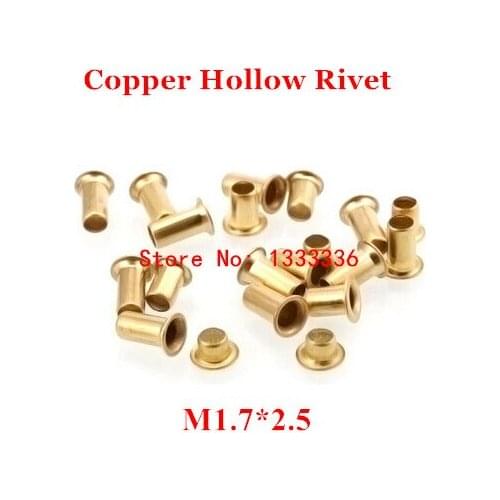 1000pcs M1.7*2.5(L) Copper Hollow Rivet 1.7mm Double-sided circuit board PCB vias nails / copper corn