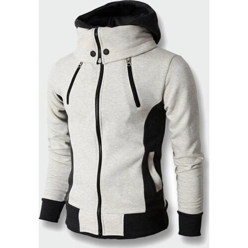 Autumn And Winter New Mens Zipper Hooded High Collar Sweatshirt Casual Sudadera Sportswear Fashion Wild Brand Clothing Jacket