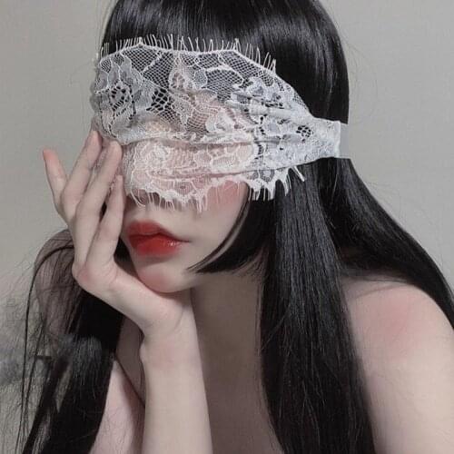 2021 New Fashion Sexy Lace Mask for Women Black White Eye Mask for Ladies Hollow Out Blindfolded Patch Exotic Apparel Style