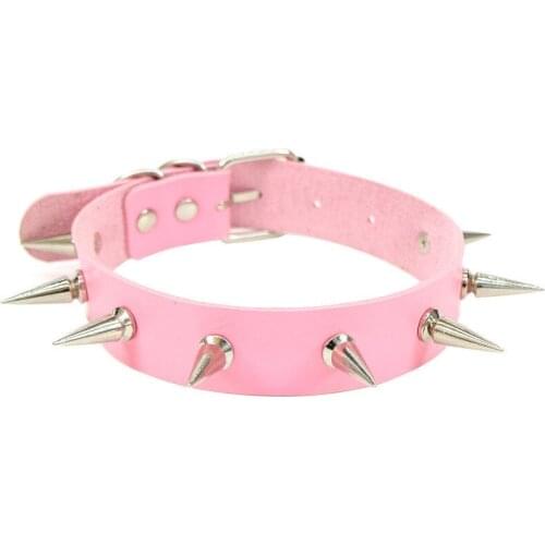 2020 Black Spike Choker Belt Collar Women Pu Leather Choker Necklace Pendant for Women Party Club Chockers Sexy Gothic Jewelry