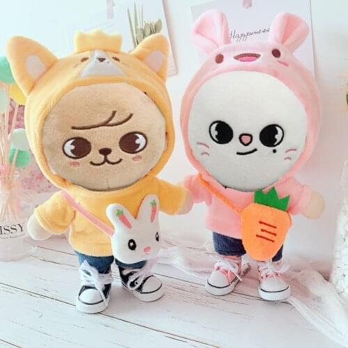 Skzoo Clothes Plush 20cm Doll Clothes Stray Kids Stuffed Animal Plushie Kawaii Sweater Shirt Overalls
