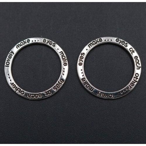 15pcs Silver Plated Color Hollow Rings Lovely Make At Each Other Tag Bracelets Necklace DIY Metal Jewelry Connectors A1900