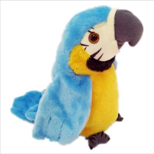 Repeating Talking Parrot Electric Bird Stuffed Plush Toy Waving Wings Interactive Doll Gift For Kids