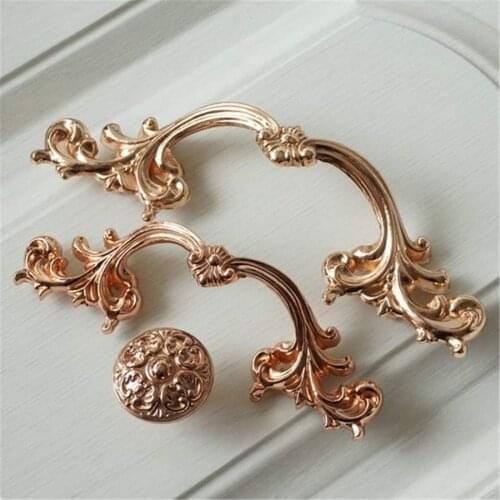 Rose Gold Drawer Pulls Handles Zinc Alloy Dresser Handle Drawer Knob Rustic Kitchen Door Pull Knob Furniture Hardware