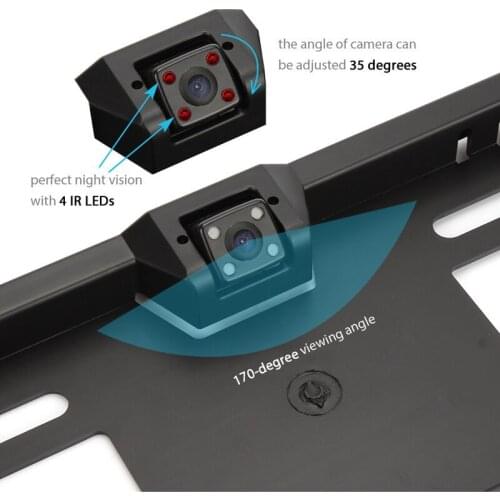 Cheapest car license plate frame embedded camera .car parking camera to work with video monitor/DVD