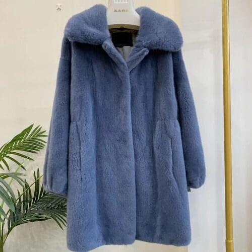 Real Mink Fur Women Medium long Coat Female detachable sleeves stand coollar Mandarin Collar good quality Real Mink Fur Jacket