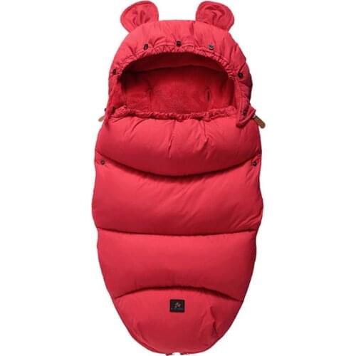 Newborn Infant Sleeping Bag Baby Stroller Envelopes Sleepsack Warm Swaddle Wrap Robe Fur Collar