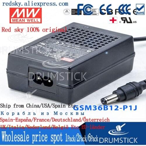 Steady MEAN WELL GSM36B12-P1J 12V 3A meanwell GSM36B 12V 36W AC-DC High Reliability Medical Adaptor