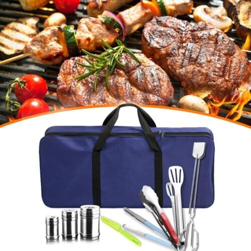 Carry Bag Heavy-Duty Oxford Fabric Waterproof Zipper Carrying Bag with Handles Barbecue Accessories Travel Bag BBQ Grill Tools
