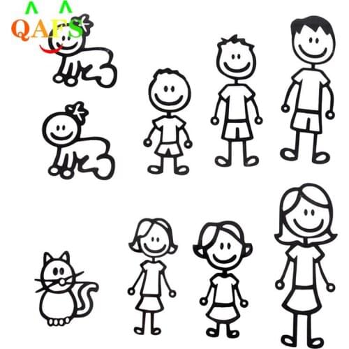 Viny Decal Car Stick Figure DIY Adhesive Window Car Stickers Custom Family Member Waterproof Auto Sticker