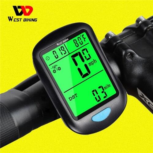 WEST BIKING Wireless Bike Computer Multifunctional Waterproof MTB Bike Smart Cycling Odometer Stopwatch Speedometer