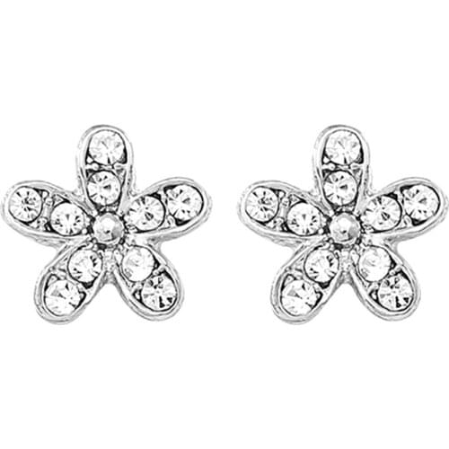 Flower Daily With Rhinestone Women Lady Ear Studs Birthday Wedding Gift Ear Studs Earrings Fashion Jewelry Personality