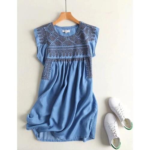 Summer Women Tencel Denim Dress High Waist Pleated Sleeveless Mini Soft Jeans Dress Short Denim Beach Dress Loose Stlye