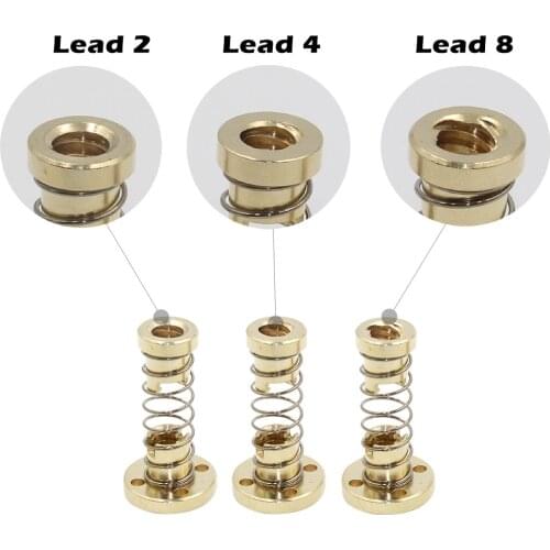 1Set 8mm TR8 - 8mm 4mm 2mm Lead Screw Trapezoidal ACME w/ Anti-Backlash Anti Backlash Nut CNC 3D printer spare parts