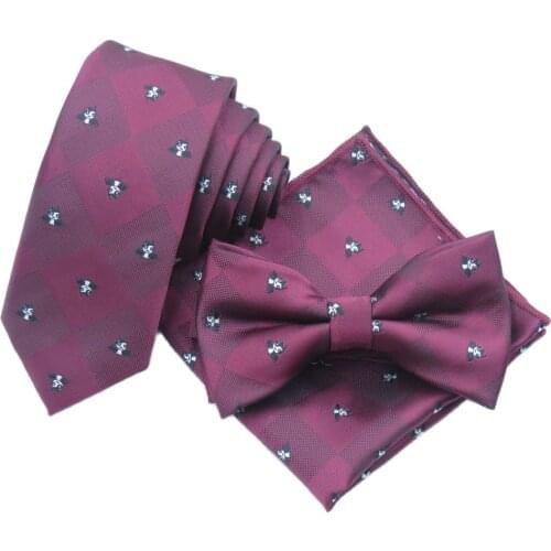 100% polyester wine red necktie mens skinny tie Man leisure Cartoon necktie Bat pattern desgin 6cm tie and bowtie