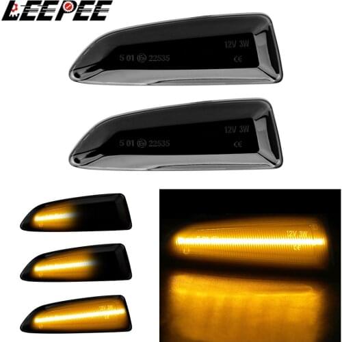 2pcs Dynamic LED Side Marker Lights For Opel Vauxhall Astra J K Crossland X Grandland Insignia B Flowing Turn Signal Light