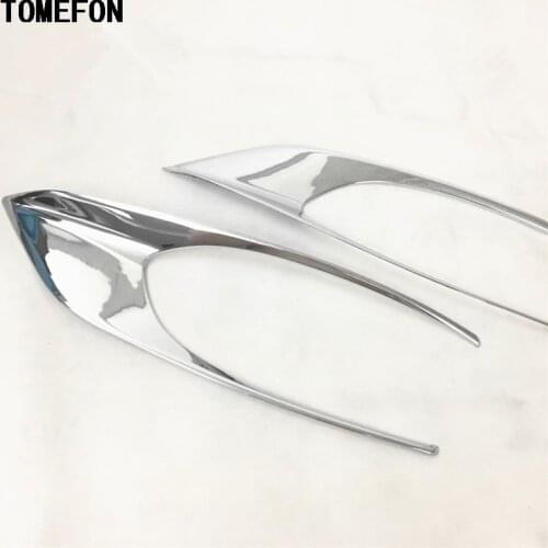 For Peugeot 301 2017 ABS Mirror Chrome Front Fog Light Box Cover Case Stickers Trim Part Accessories 2Pcs DIY Car Styling