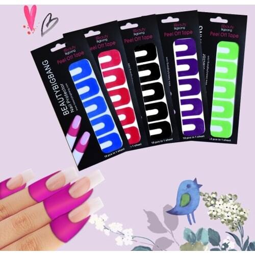 5/1sheets BeautyBigBang Mixed Design New Peel Off Tape For Nail Art Polish Paint U Shape Anti-overflow Nail Protector Sticker