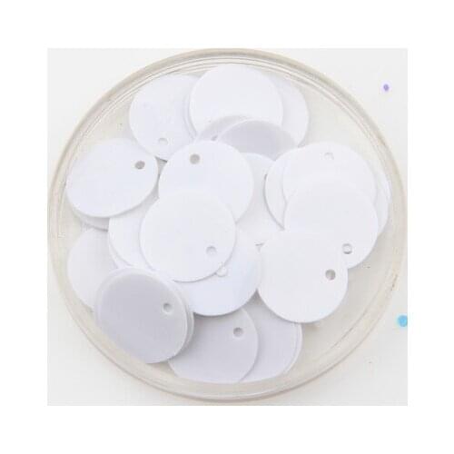 50g 8mm White Flat Round Sequins For Craft PVC DIY Garment Sewing Wedding Accessories With 1 Side Hole Confetti