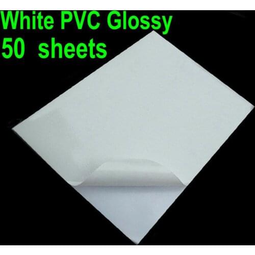 50 Sheets A4 Glossy & White PVC Vinyl Sticker Waterproof ONLY For Laser Printer