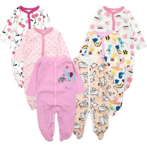 6PCS/LOT Baby Rompers 2021 Long Sleeve 100%Cotton overalls Newborn clothes Roupas de bebe boys girls jumpsuit&clothing
