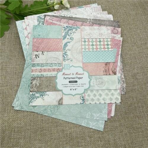24 sheet 6"X6"Moment pack the flower patterned paper Scrapbooking paper pack handmade craft paper craft Background pad