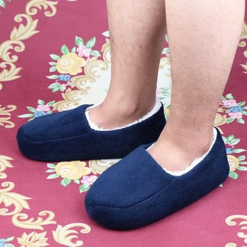 CYFMYD indoor slippers men Furry Slides Winter Indoor Sock Shoes home slippers Boys Comfy soft Slippers house man Cheap