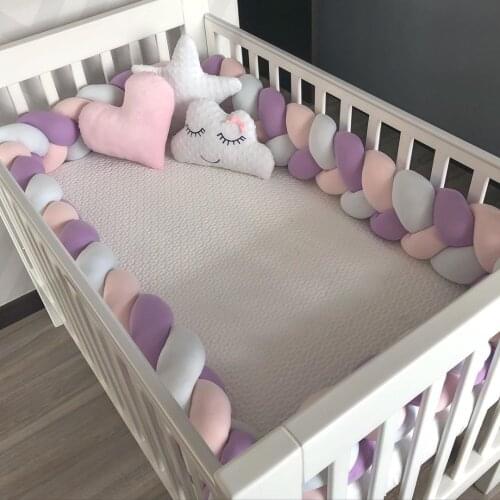 Baby Bumper Bed Braid Knot Pillow Cushion Bumper for Baby Decoration Room 3M 2M 1M Baby Bed Protection Newborn Bed Bumper