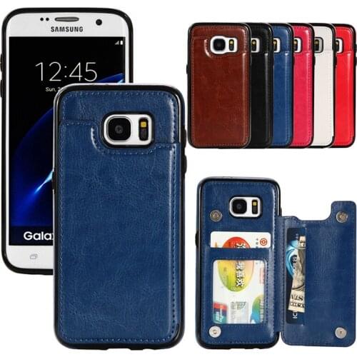 Flip Case For Samsung Galaxy S10 Plus S10e S10+ S8 S9 S7 Edge Back Cover For Samsung Note8 Note9 Note 8 9 Card Slot Leather Case