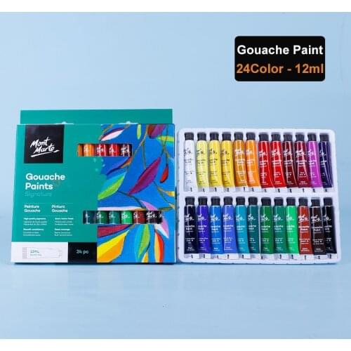 Gouache WaterColor Paint Set 12ml 12 18 24 Colors, Suitable for use with Canvas, Watercolor Paper Paints and Mixed Media