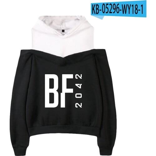 Trend Game 2021 Harajuku Battlefield 2042 Hoodie 2D Printing Women-clothing Popular Y2K Girl Off-Shoulder Hoodies Sweatshirt Top
