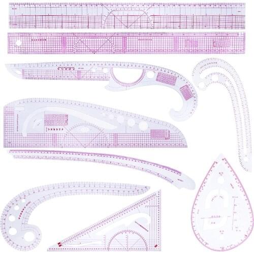 Imzay 9pcs Tailor Measuring Kit DIY French Curve Sewing Set Multi-functional Yardstick Sewing Tools Measure Dressmaking