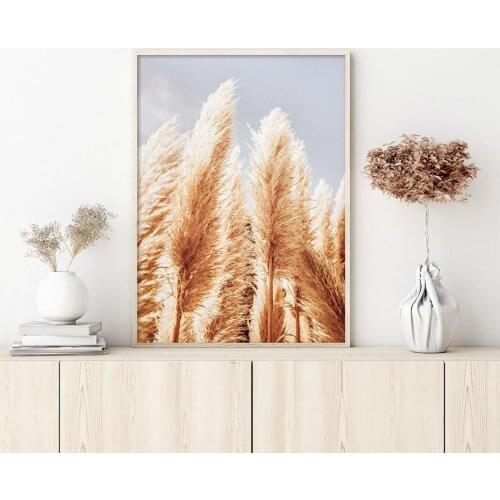 Pampas Grass Canvas Paintings Neutral Botanical Pictures and Posters Bohemia Natural Scenery Wall Art Home Decor for Bedroom
