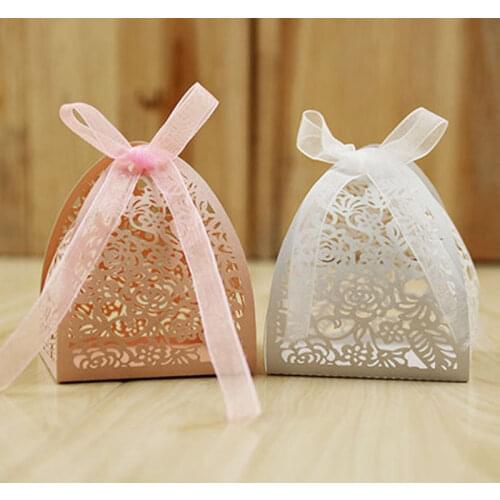 Laser Cutting Flower Wedding Candy Box Wedding Gift Boxes For Guest Baby Shower Wedding Event Party Decoration