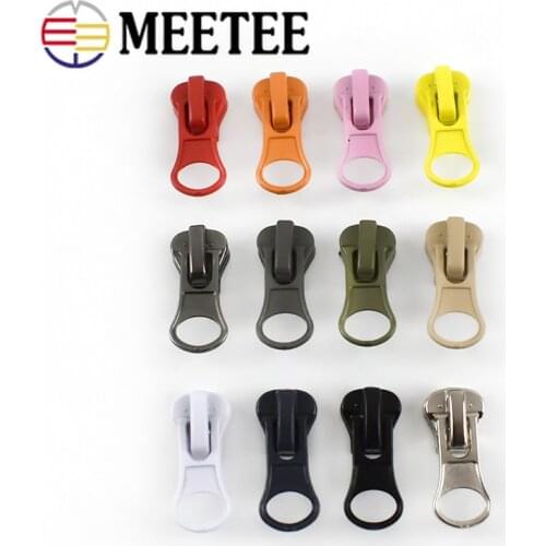 Meetee 10pcs 5# Resin Zipper Head Thick Candy Color Zipper Pull Slider DIY Repair Pillow Quilt Bedding Bags Sewing Clothes ZT005