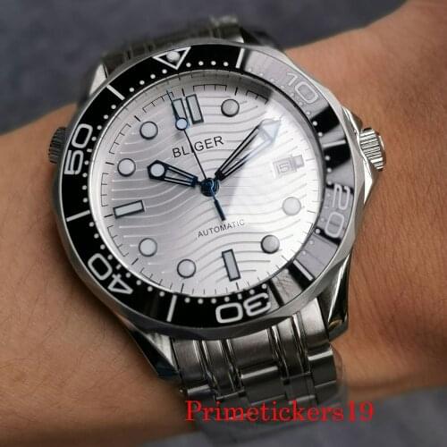 Mechanical Automatic Men Wristwatch 41mm Auto Date Sapphire Crystal MIYOTA 8215 Movement Stainless Steel Bracelet