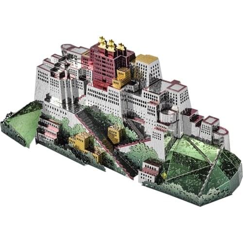 Microworld 3D metal puzzle Potala Palace building Model kits DIY Laser Cut Jigsaw Model gift For Adult Educational Toys Desktop