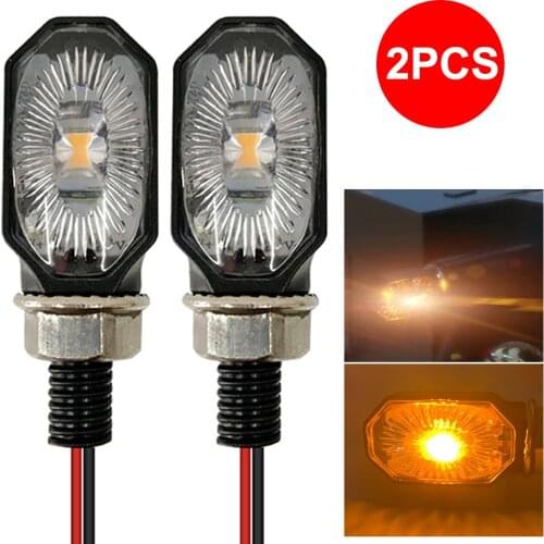 2pcs Mini Universal Motorcycle LED Lights 12V Turn Signal Indicator Light Amber Blinker Waterproof LED Motorbike Scooter Lamp