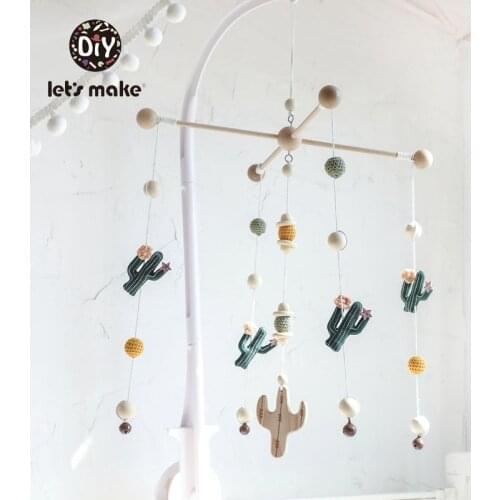 Lets Make Baby Toys Mobile On The Bed Educational Toys Rattles On The Crib Cactus Christmas Gifts DIY Set Rattles For Newborns