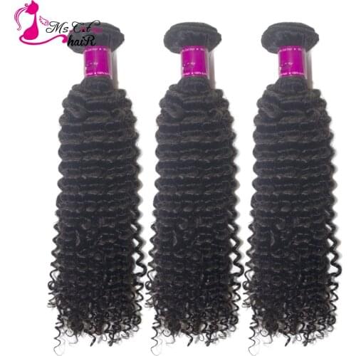 Ms Cat Hair Monglian Remy Hair Kinky Curly Hair 3 Bundles Human Hair 10"-26" Natural Color Can be straightened free Shipping